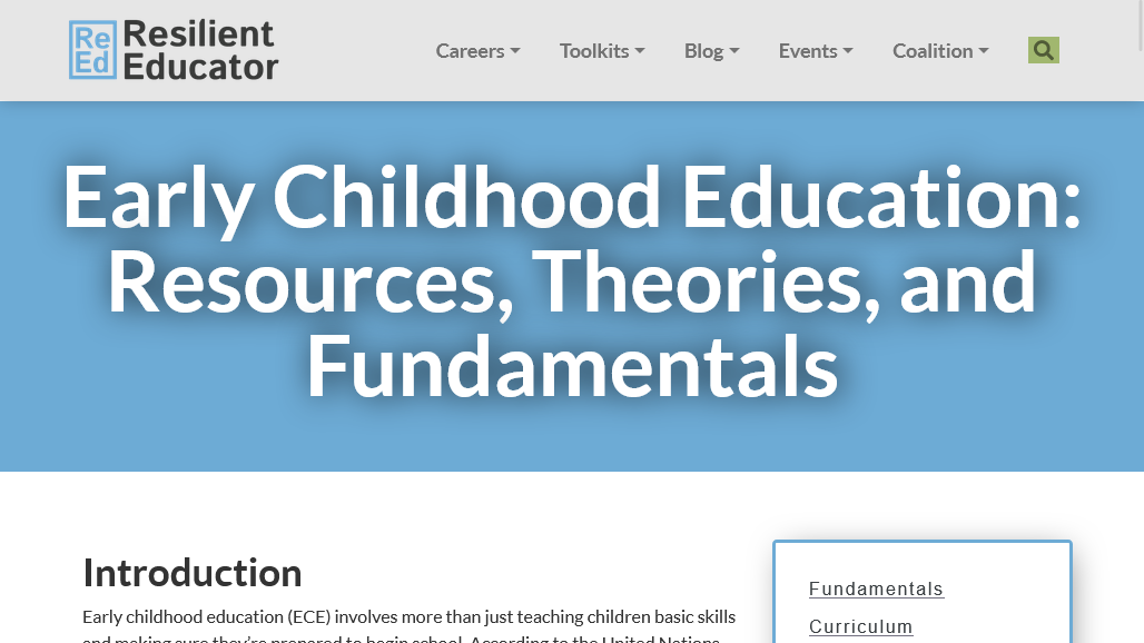 thumbnail: Early Childhood Education: Resources, Theories, and Fundamentals