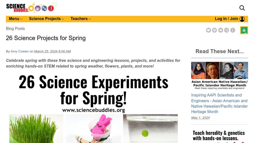 26 Science Experiments for Spring – K-12 Internet Resource Center